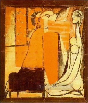  1934 Painting - Confidences Deux femmes carton pour une tapisserie 1934 Cubism